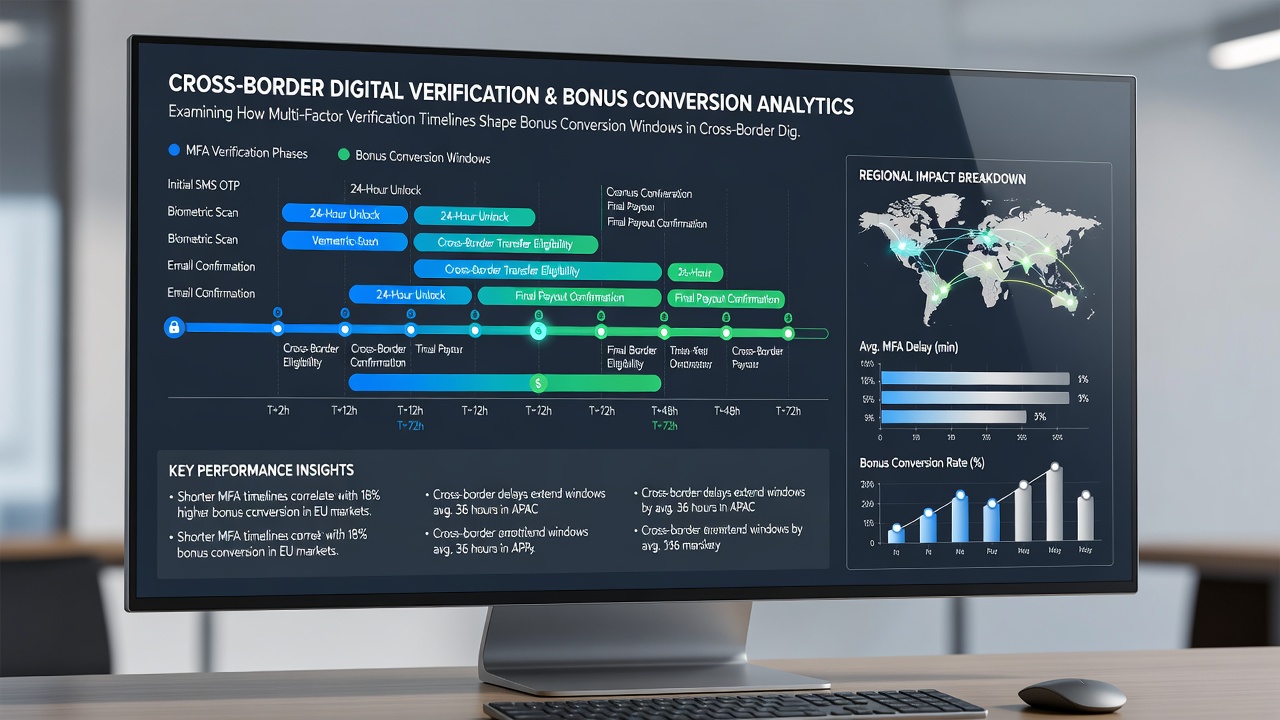Timeline chart displaying verification stages and their impact on bonus conversion windows across international digital gaming platforms