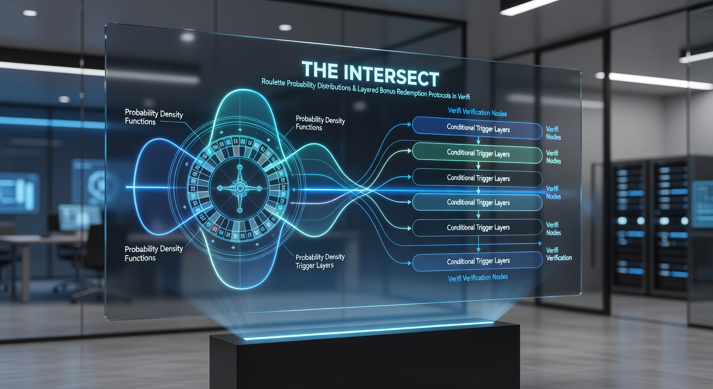 Infographic showing layered bonus tiers intersecting with roulette probability curves in an online platform dashboard