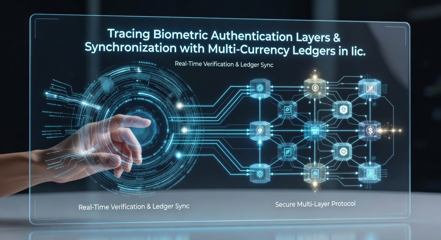 Secure ledger synchronization display showing biometric verification status